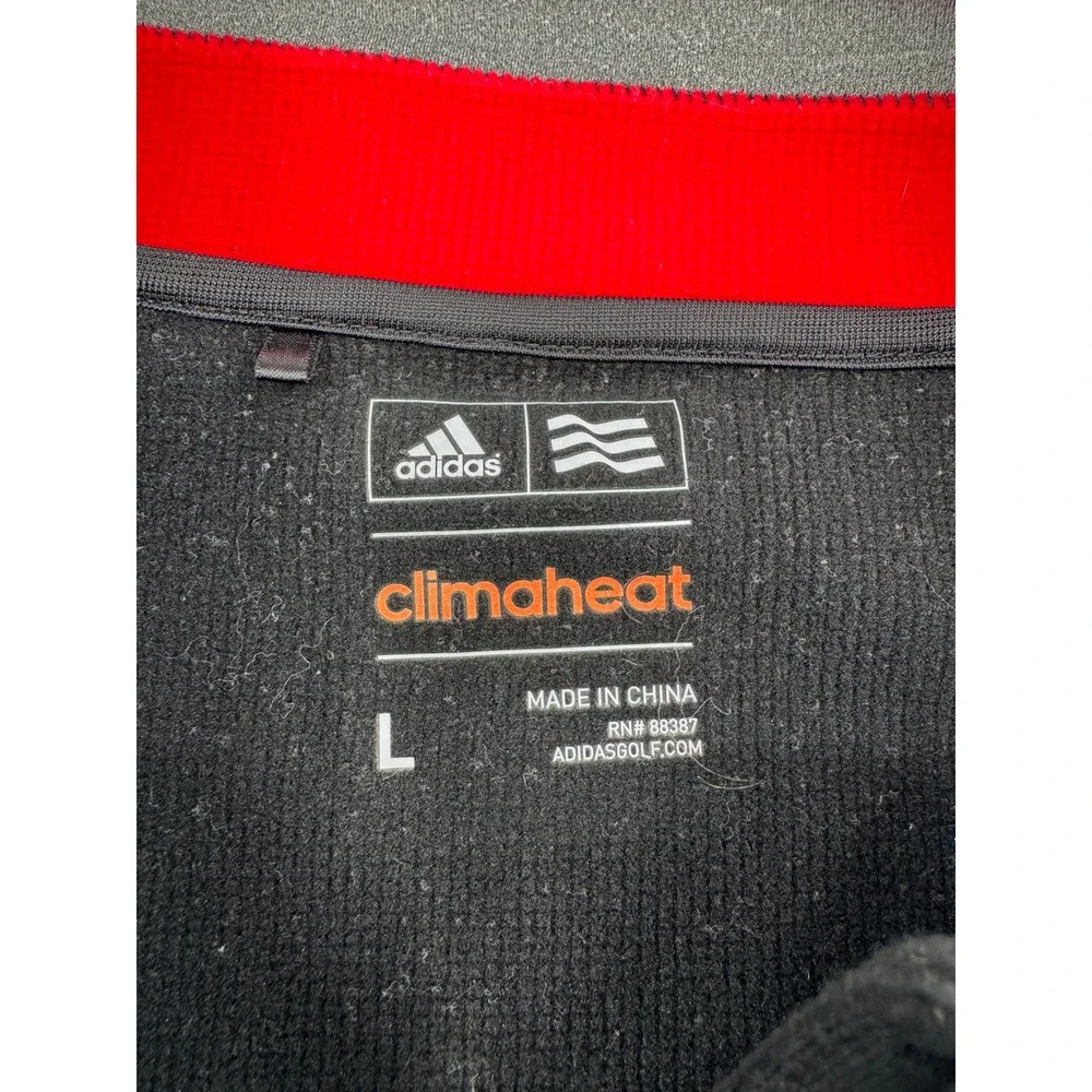 Adidas Climaheat Golf Vest Mens Large Gray/Black Quarter Zip Athletic Pullover